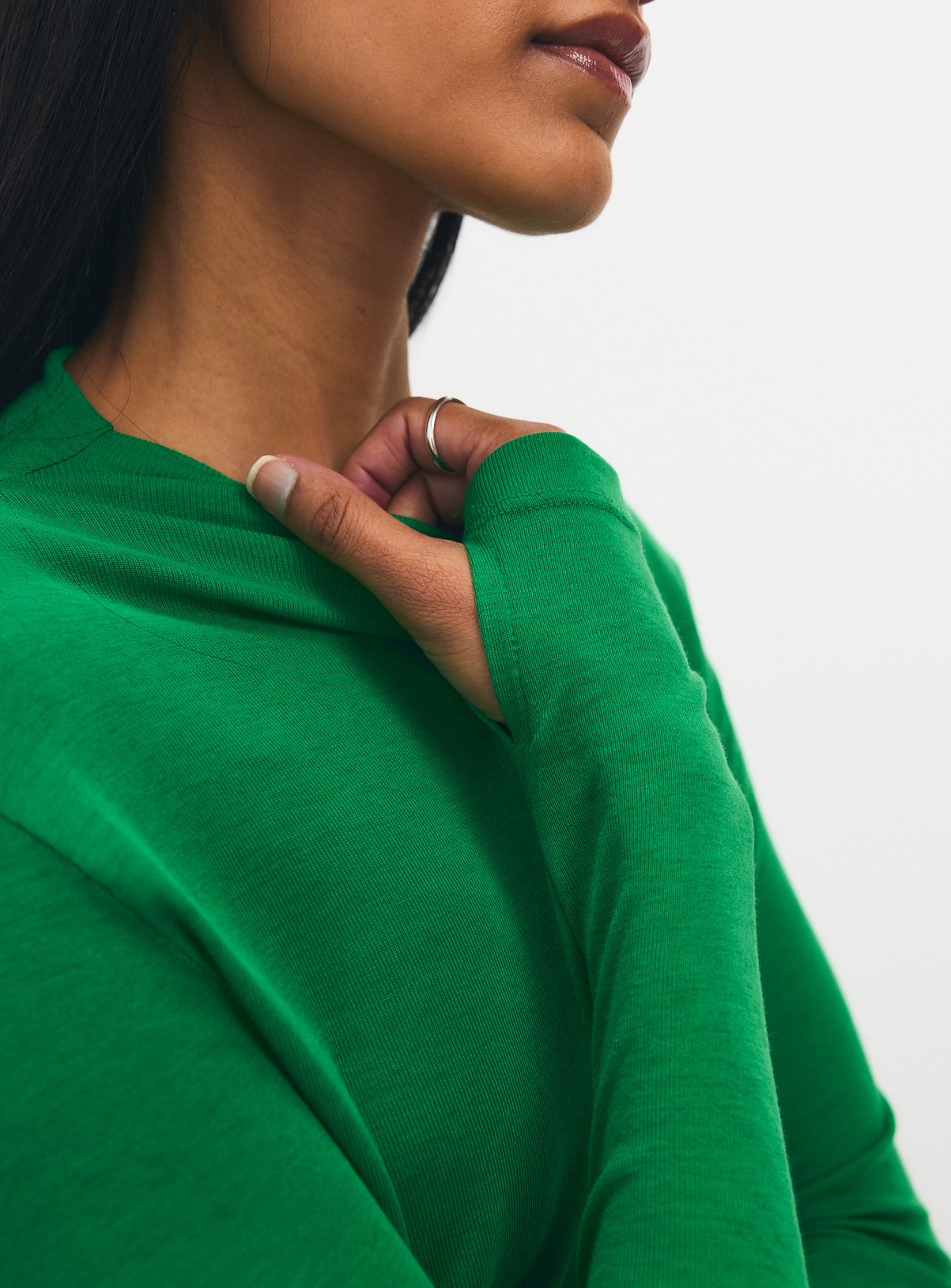 Bright Green High Neck Top With Wool 24 - Image 3 thumbnail